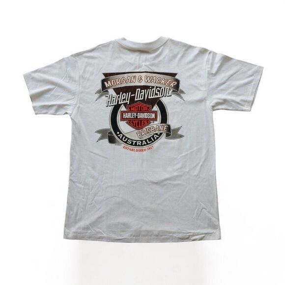 Harley-Davidson Vintage 1999 Morgan & Wacker Australia Short Sleeve Shirt Men's - Picture 2 of 9